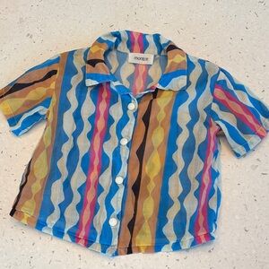 Montce Kids Vibrant Wave Pattern Shirt Sz 2T